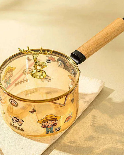 Amber Charm: 1.7L Borosilicate Glass Gourmet Cooking Pot for Soups and Noodles