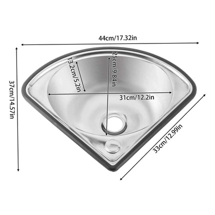 Versatile Triangular Stainless Steel Hand Wash Basin Kit for Modern Spaces
