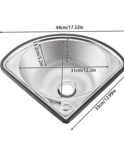 Versatile Triangular Stainless Steel Hand Wash Basin Kit for Modern Spaces