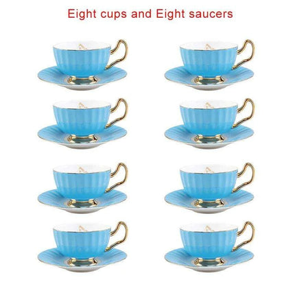 Elegant Heritage: Exquisite Bone China Tea and Coffee Set with 24K Gold Accents