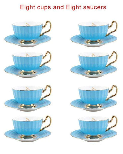 Elegant Heritage: Exquisite Bone China Tea and Coffee Set with 24K Gold Accents