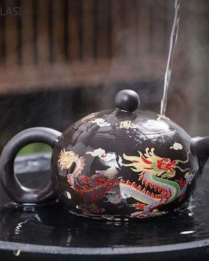 Elegant 200ml Authentic Purple Clay Teapot with Innovative Filtration System