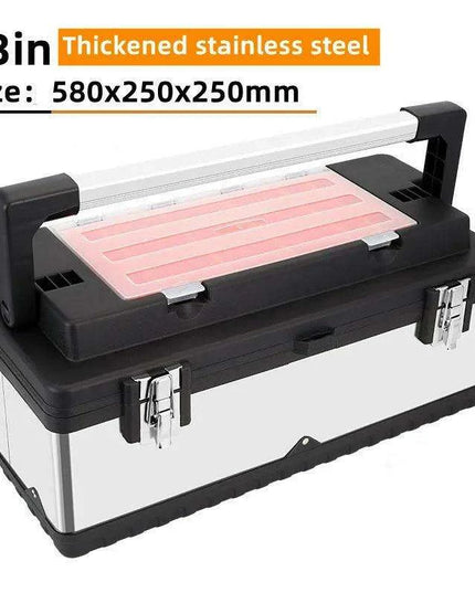 Elite Stainless Steel Toolbox with Dual Secure Storage and Innovative Security Features