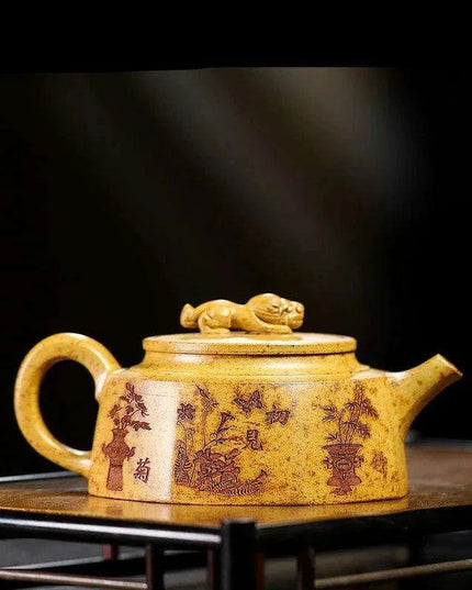 Artisan 270ml Yixing Purple Clay Dragon Bone Infuser Teapot - Traditional Tea Masterpiece