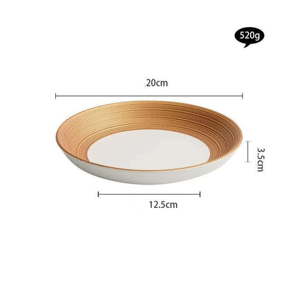 Exquisite Gold-Trimmed Ceramic Dinner Plates for Sophisticated Dining Events