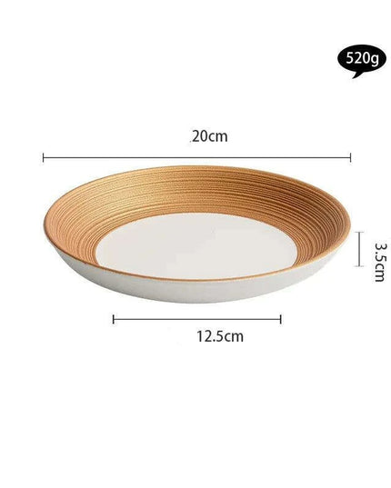 Exquisite Gold-Trimmed Ceramic Dinner Plates for Sophisticated Dining Events