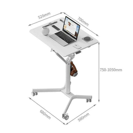 Mobile Height-Adjustable Laptop Desk with Gas Spring Lift for Versatile Home and Office Use