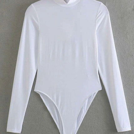 Women's Casual Turtleneck Long Sleeve Jumpsuit Bodysuit Tights