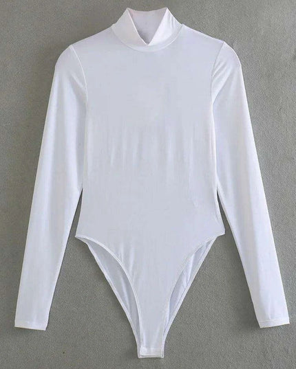 Women's Casual Turtleneck Long Sleeve Jumpsuit Bodysuit Tights