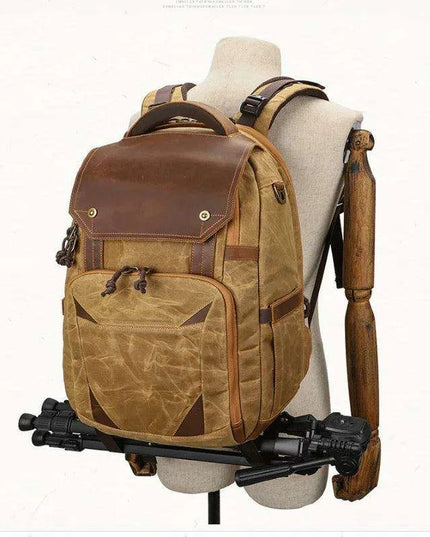 Vintage Batik Canvas Camera Backpack with USB Charging Feature - Ideal for Men’s Photography and Travel Adventures