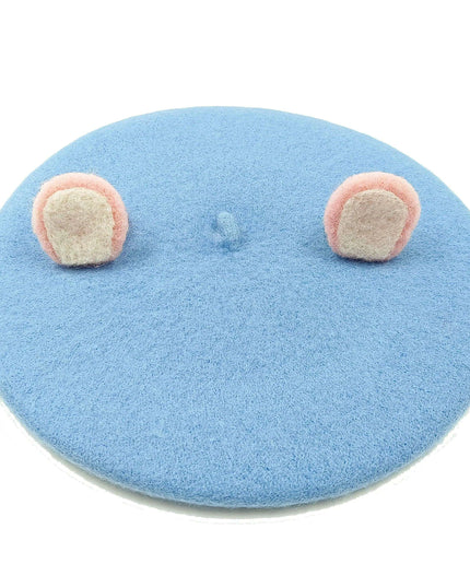 Charming Handcrafted Pumpkin Wool Beret with Leaf Embellishments for Fall and Winter Fashion