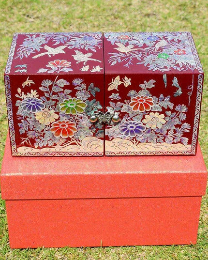 Luxurious Mother of Pearl Jewelry Organizer with Four Drawer Compartments – A Thoughtful Gift for Loved Ones