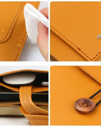 Stylish Faux Leather Laptop Tote with Innovative Features for MacBook Air and Tech Essentials
