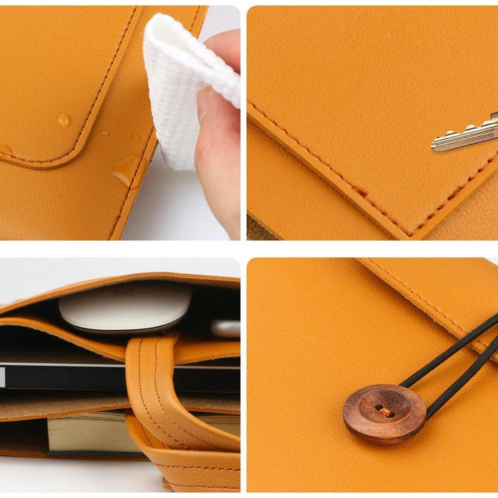 Chic Faux Leather Laptop Tote with Smart Features for MacBook Air and Electronics on the Move