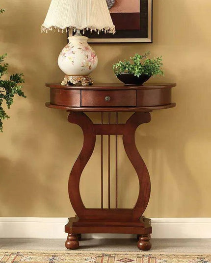 Scandinavian Inspired Solid Wood Console Table with Drawer - Elegant Entryway Addition