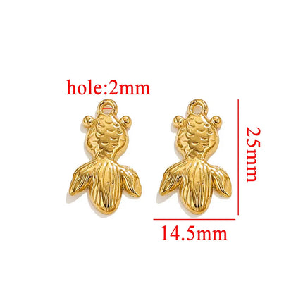 5PCS Stainless Steel Lobster Charms Mermaid Crab Connectors Gold-Plate