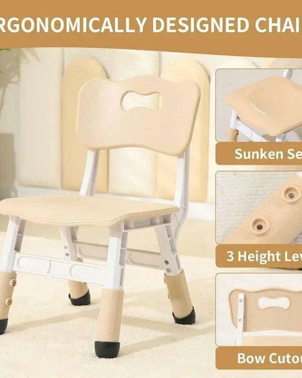 Adjustable Toddler Activity Table and Chair Set for Kids Aged 3-8