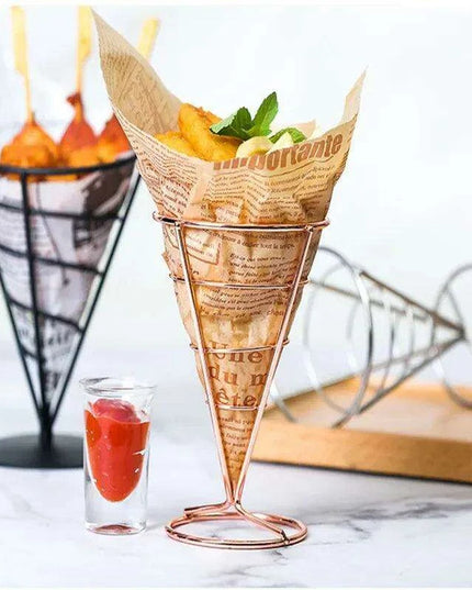 Stainless Steel Snack and Fry Holder with Sauce Cup - Your Ultimate Snacking Companion