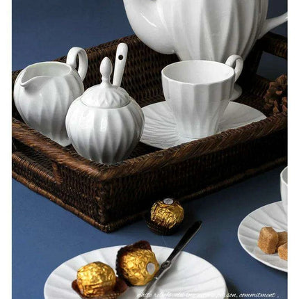 Elegant Royal 21-Piece Bone China Tea and Coffee Set with Intricate Design