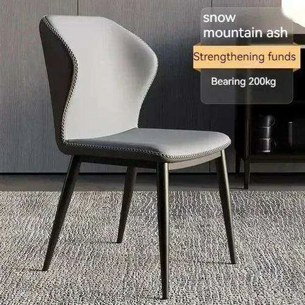 Elegant Nordic Genuine Leather Dining Chair with Modern Flair