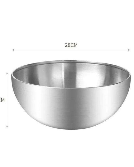 Korean Luxurious Stainless Steel Salad Bowl Set - Elegant Gold and Silver Bowls in Sizes from 15cm to 28cm