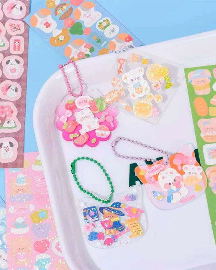 Kawaii Korean Random Laser Sticker Collection - Assorted Craft Supplies for Creative Fun