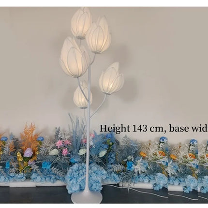 Magnolia Flower Wedding Floor Lamp | Elegant Iron & Lace Décor Light