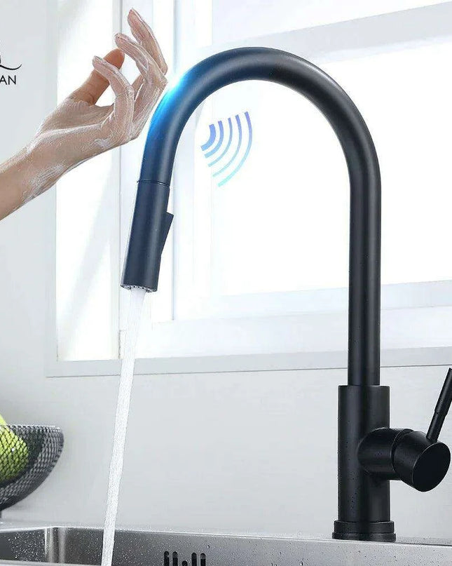 Smart Touch Sensor-Enabled Rotating Kitchen Faucet with Innovative Design
