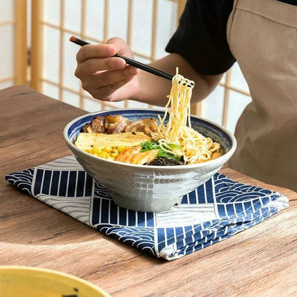 Sophisticated Japanese Melamine Noodle Bowl - Stylish Faux Porcelain Dining Set