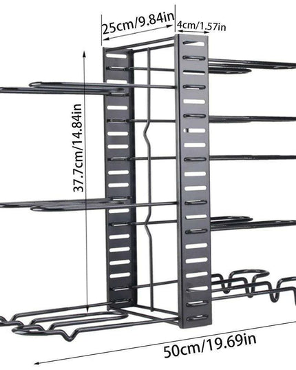 8-Tier Customizable Kitchen Cookware Organizer for Maximum Efficiency and Longevity