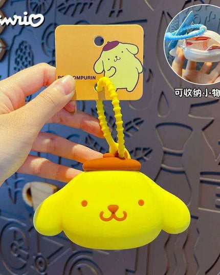 Kawaii Sanrio Character Silicone Coin Purse Trio - Charming Wallet with Cinnamoroll, Kuromi, and My Melody