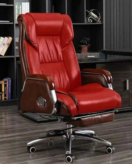 Luxurious Ergonomic Leather Executive Chair with Contemporary Aluminium Base