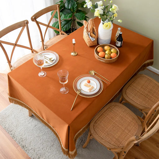 Luxurious Tassel Tablecloth Set for Elegant Dining Atmosphere