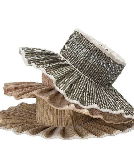 Chic and Practical Foldable Straw Sun Hat with Stylish Belt - Large Brim UV Protection for Outdoor Adventures