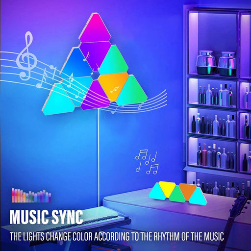 RGB LED Geometric Wall Light with Music Sync for Game Room and Atmosphere Boost