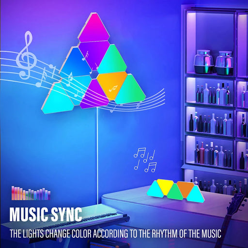RGB LED Geometric Wall Light with Music Sync for Game Room and Atmosphere Boost