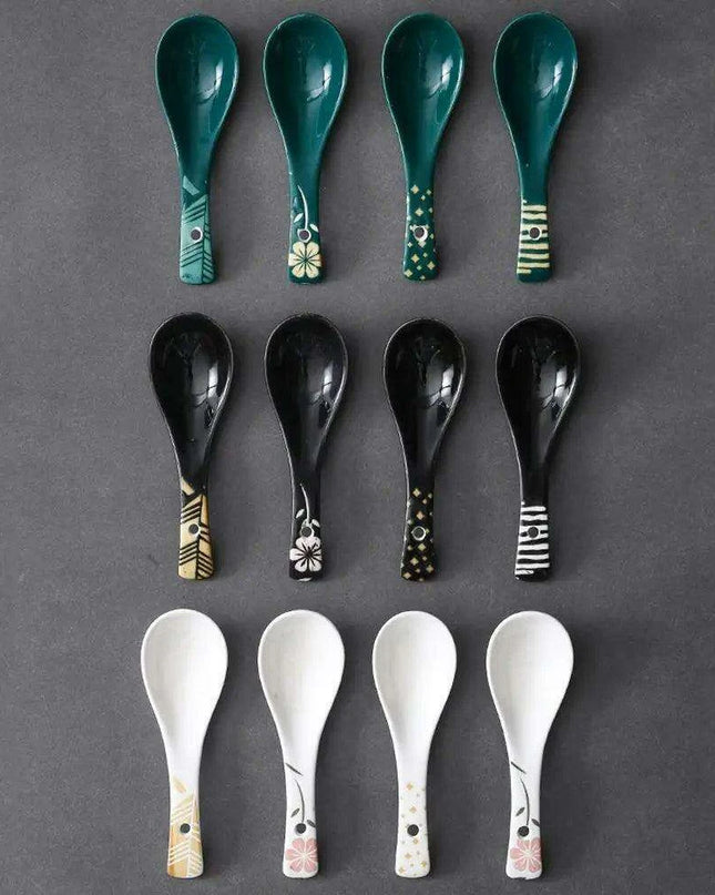 Artisan Handcrafted Japanese Ceramic Soup Spoon for Sophisticated Dining