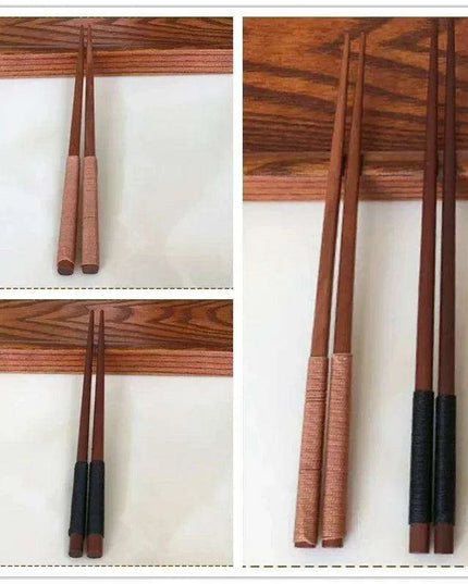 Handcrafted 23.5CM Chestnut Wood Sushi Chopsticks - Elegant Dining Gift for Japanese & Chinese Cuisine