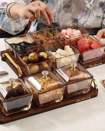 Sophisticated Glass Platter for Elegant Snack Presentation - Ideal for Upscale Events