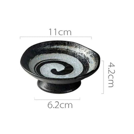 Sophisticated Japanese Ceramic Snack Plate Collection with Unique Elevated Saucer