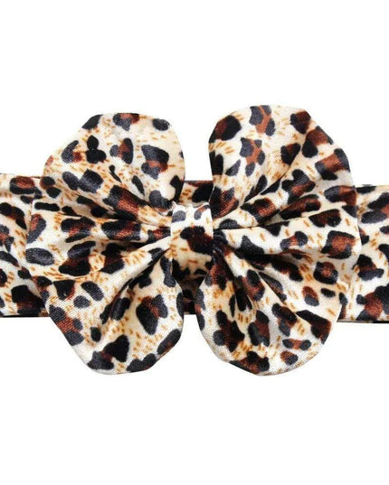 Leopard Print Velvet Headband and Hair Bow Set - Stylish Hair Accessories for Fashion-Forward Girls
