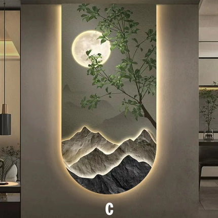 Mural Lamp Store LED Ambient Hanging Paintings for Corridor Decor
