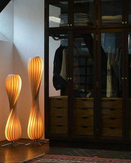 Wabi Sabi Aesthetic Wooden Floor Lamp: Chic Lighting Solution for a Serene Home