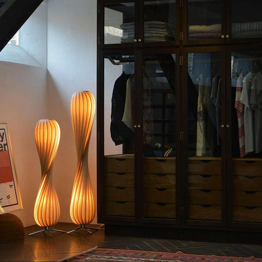 Wabi Sabi Aesthetic Wooden Floor Lamp: Chic Lighting Solution for a Serene Home