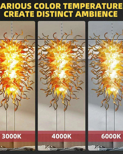 Luxurious Customizable LED Glass Chandelier for Sophisticated Interiors