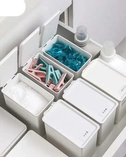 Laundry Essentials Organizer Box with Flip Lid - Keep Your Laundry Supplies Neatly Arranged
