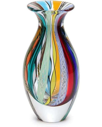 Artistic Hand Blown Murano Glass Vase for Eye-Catching Home Decor