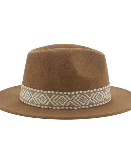 Versatile Unisex Panama Cowboy Hat - Wide Brim Fedora in Classic Camel, Black, and White Felt Options