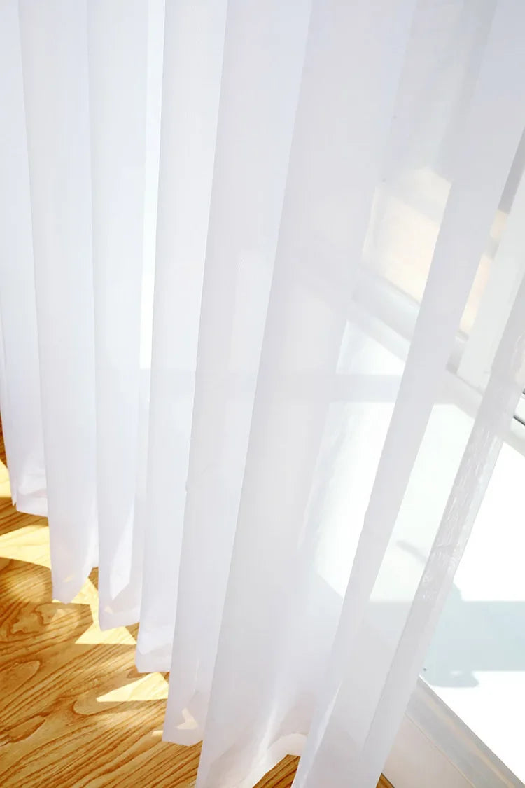 Custom White Sheer Tulle Curtains – Transparent Drape for Living Room & Events