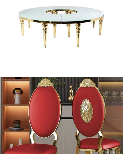 Elegant Stainless Steel Half Moon S-Shape MDF Event Table